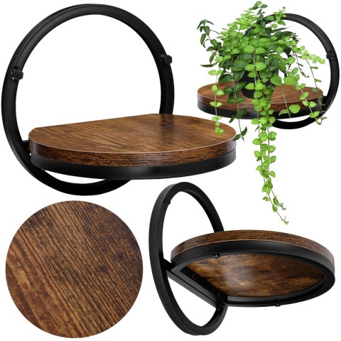 Kwietnik metalowy ścienny czarny Ebro Rustic loft Kwietnik metalowy ścienny czarny Ebro Rustic loft