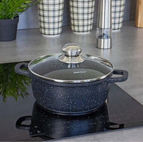 GARNEK Z POWŁ. MARMUR. 4.5L 24CM KINGHOFF KH-1595 GARNEK Z POWŁ. MARMUR. 4.5L 24CM KINGHOFF KH-1595