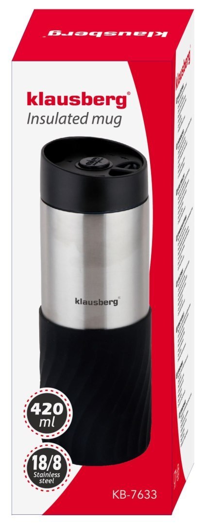 KUBEK TERMICZNY 400ML STAL NIERDZEWNA 18/8 KLAUSBERG SZARY KB-7634 KUBEK TERMICZNY 400ML STAL NIERDZEWNA 18/8 KLAUSBERG SZARY KB-7634
