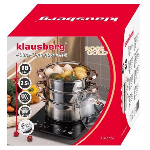 PAROWAR GARNEK ZESTAW DO GOTOWANIA NA PARZE 18CM 4 EL. KLAUSBERG KB-7726 PAROWAR GARNEK ZESTAW DO GOTOWANIA NA PARZE 18CM 4 EL. KLAUSBERG KB-7726
