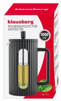 ZAPARZACZ DO HERBATY KAWY SZKLANY FRENCH PRESS 1000 ML CZARNY KLAUSBERG KB-7751