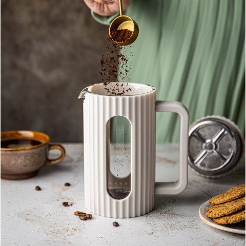 ZAPARZACZ DO HERBATY KAWY SZKLANY FRENCH PRESS 1000 ML KREMOWY KLAUSBERG KB-7753 ZAPARZACZ DO HERBATY KAWY SZKLANY FRENCH PRESS 1000 ML KREMOWY KLAUSBERG KB-7753