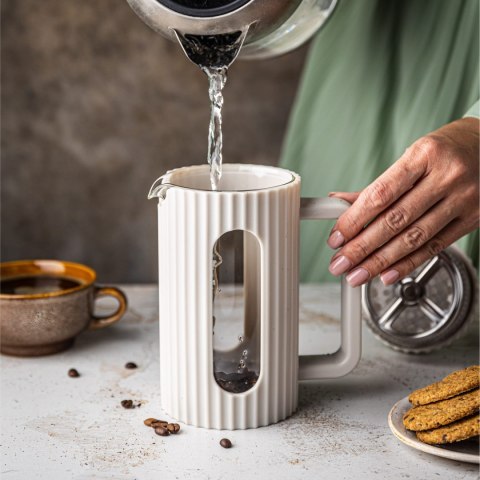 ZAPARZACZ DO HERBATY KAWY SZKLANY FRENCH PRESS 1000 ML KREMOWY KLAUSBERG KB-7753 ZAPARZACZ DO HERBATY KAWY SZKLANY FRENCH PRESS 1000 ML KREMOWY KLAUSBERG KB-7753