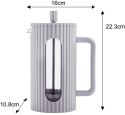 ZAPARZACZ DO HERBATY KAWY SZKLANY FRENCH PRESS 1000 ML SZARY KLAUSBERG KB-7752