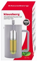 ZAPARZACZ DO HERBATY KAWY SZKLANY FRENCH PRESS 1000 ML SZARY KLAUSBERG KB-7752