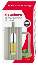 ZAPARZACZ DO HERBATY KAWY SZKLANY FRENCH PRESS 600 ML ZIELONY KLAUSBERG KB-7750