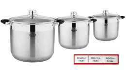 ZESTAW 3 GARNKÓW STALOWYCH 5.6L 7.2L 9.0L STOCK POT ZILNER ZL-7361