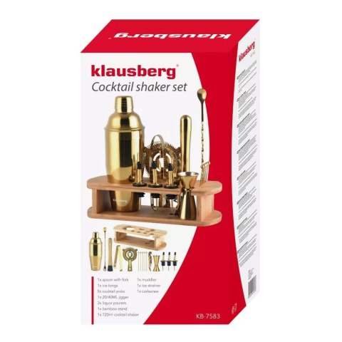 ZESTAW BAROWY 16 ELEMENTÓW SHAKER KLAUSBERG KB-7583 ZŁOTY ZESTAW BAROWY 16 ELEMENTÓW SHAKER KLAUSBERG KB-7583 ZŁOTY