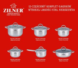 ZESTAW GARNKÓW STALOWYCH 12 ELE ZILNER ZL-8102