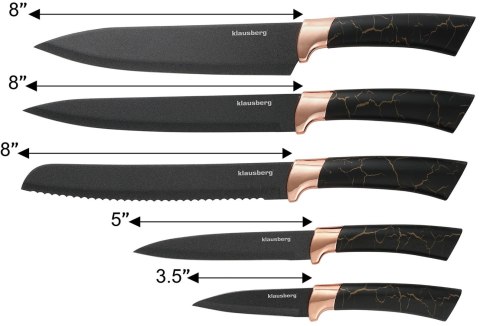 ZESTAW NOŻY KUCHENNYCH W BLOKU 5 EL. KLAUSBERG KB-7799 ZESTAW NOŻY KUCHENNYCH W BLOKU 5 EL. KLAUSBERG KB-7799
