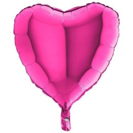 Balon Foliowy - Magenta, Serce 46 cm, Grabo Grabo