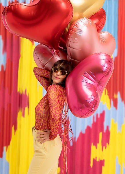 Balon foliowy Serce, 75x64,5 cm, czerwony Partydeco Balon foliowy Serce, 75x64,5 cm, czerwony Partydeco
