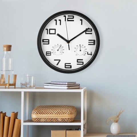 Zegar ścienny z termometrem i higrometrem biały 25 cm Zegar ścienny z termometrem i higrometrem biały 25 cm