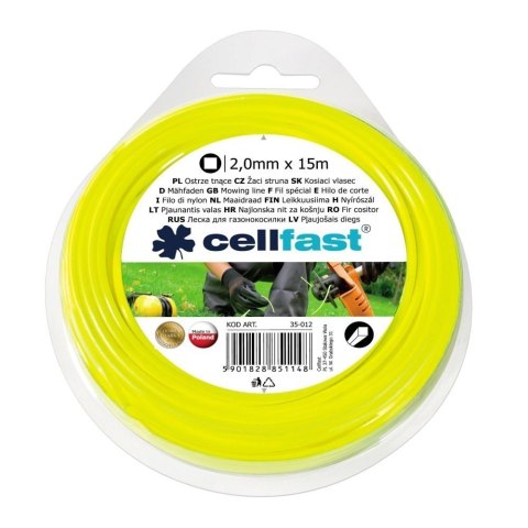 Żyłka do Podkaszarek Kwadrat 2.0 mm x 15 mb Żyłka do Podkaszarek Kwadrat 2.0 mm x 15 mb