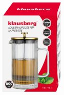 ZAPARZACZ DO KAWY HERBATY SZKLANY 1000ML FRENCH PRESS KLAUSBERG KB-7761 ZŁOTY