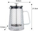 ZAPARZACZ DO KAWY HERBATY SZKLANY 1000ML FRENCH PRESS KLAUSBERG KB-7764 SREBRNY