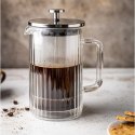 ZAPARZACZ DO KAWY HERBATY SZKLANY 600ML FRENCH PRESS KLAUSBERG KB-7757 SREBRNY