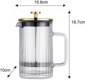 ZAPARZACZ DO KAWY HERBATY SZKLANY 600ML FRENCH PRESS KLAUSBERG KB-7760 ZŁOTY