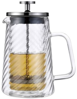 ZAPARZACZ DO KAWY HERBATY SZKLANY 600ML FRENCH PRESS KLAUSBERG KB-7763 SREBRNY