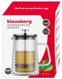 ZAPARZACZ DO KAWY HERBATY SZKLANY 600ML FRENCH PRESS KLAUSBERG KB-7763 SREBRNY