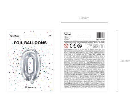 Balon foliowy Cyfra 7, 35cm, srebrny Partydeco Balon foliowy Cyfra 7, 35cm, srebrny Partydeco