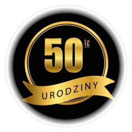 Naklejki 50 - te urodziny średnica 55 mm - 12szt