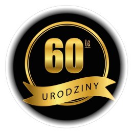 Naklejki 60 - te urodziny średnica 55 mm - 12szt