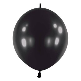 Balony E-Link Czarne metaliczne z łącznikiem, 15cm, 100 szt. Amscan / Anagram