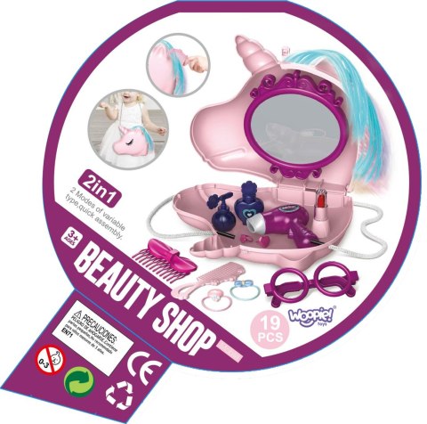 WOOPIE Toaletka dla Dziewczynki 2w1 Salon Piękności w Torebce Jednorożec WOOPIE Toaletka dla Dziewczynki 2w1 Salon Piękności w Torebce Jednorożec