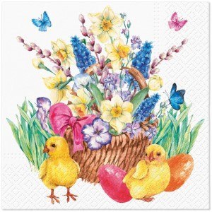 Serwetki papierowe 33 x 33 cm 20szt. WIELKANOCNE "EASTER BOUQUET" 76-86