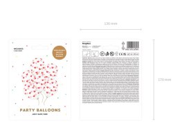 Balony Przezroczyste w czerwone Serduszka 30cm, 6 szt. Partydeco