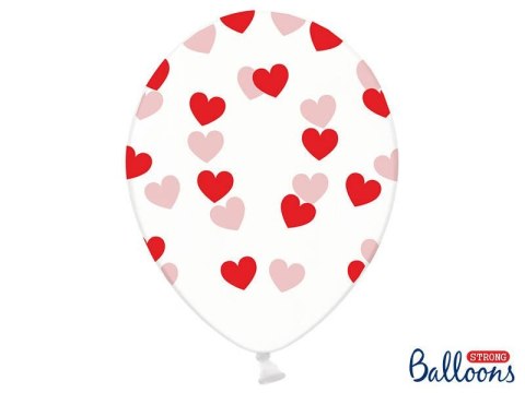 Balony Przezroczyste w czerwone Serduszka 30cm, 6 szt. Partydeco Balony Przezroczyste w czerwone Serduszka 30cm, 6 szt. Partydeco