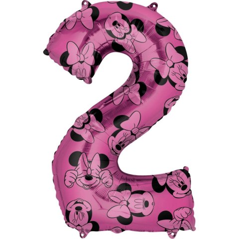 Balon Foliowy Cyfra 2 Myszka Minnie 66 cm Amscan / Anagram