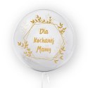 Balon przezroczysty z nadrukiem Dla kochanej mamy, złoty 45cm Tuban
