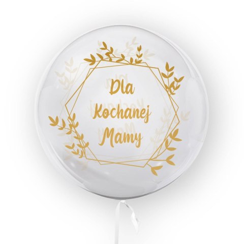 Balon przezroczysty z nadrukiem Dla kochanej mamy, złoty 45cm Tuban Balon przezroczysty z nadrukiem Dla kochanej mamy, złoty 45cm Tuban