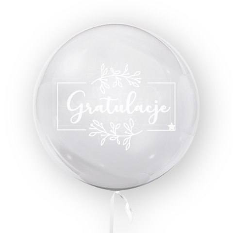 Balon przezroczysty z nadrukiem Gratulacje, 45cm Tuban Balon przezroczysty z nadrukiem Gratulacje, 45cm Tuban