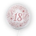 Balon przezroczysty z nadrukiem Kwiaty, 18 urodziny 45cm Tuban