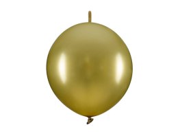 Balony E-Link złote z łącznikiem, 33cm, 20 szt. Partydeco