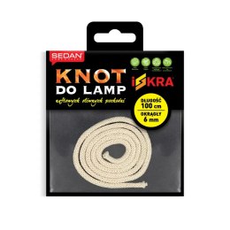 Knot do lampy naftowej, oliwnej i pochodni, okrągły 6 mm/100 cm