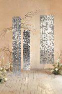 Panel cekinowy, kwadraty, cekiny srebrny, 30x30cm Partydeco