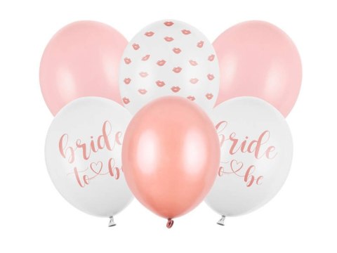 Balony lateksowe Bride to be na Wieczór Panieński 30cm, 6 szt. Partydeco