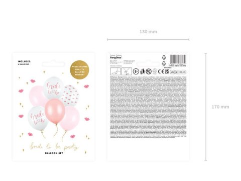 Balony lateksowe Bride to be na Wieczór Panieński 30cm, 6 szt. Partydeco Balony lateksowe Bride to be na Wieczór Panieński 30cm, 6 szt. Partydeco