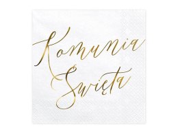 Serwetki Komunia Święta, białe, 33x33cm, 20 szt Partydeco