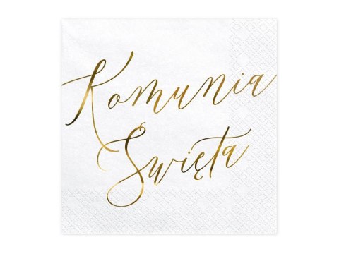 Serwetki Komunia Święta, białe, 33x33cm, 20 szt Partydeco Serwetki Komunia Święta, białe, 33x33cm, 20 szt Partydeco