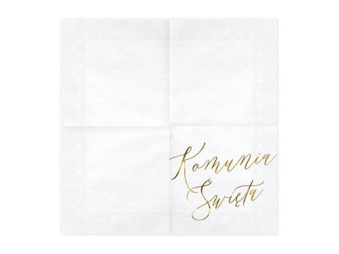 Serwetki Komunia Święta, białe, 33x33cm, 20 szt Partydeco Serwetki Komunia Święta, białe, 33x33cm, 20 szt Partydeco