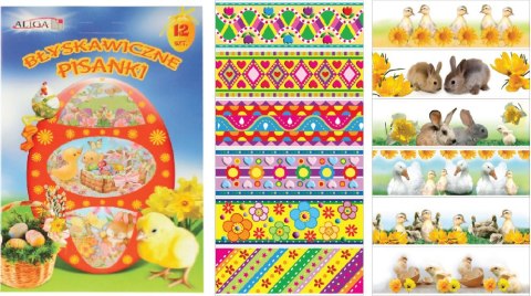 Koszulka do dekoracji pisanek 12szt. | ESF-1203/4/5 Koszulka do dekoracji pisanek 12szt. | ESF-1203/4/5