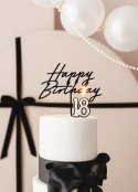 Świeczka urodzinowa '18', osiemnastka, czarno-biała, 5.5 cm Partydeco