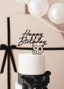Świeczka urodzinowa '50', pięćdziesiątka, czarno-biała, 5.5 cm Partydeco