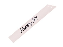 Szarfa Happy 30, trzydziestka - kremowa, 76 cm Partydeco