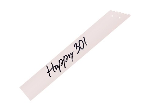 Szarfa Happy 30, trzydziestka - kremowa, 76 cm Partydeco Szarfa Happy 30, trzydziestka - kremowa, 76 cm Partydeco